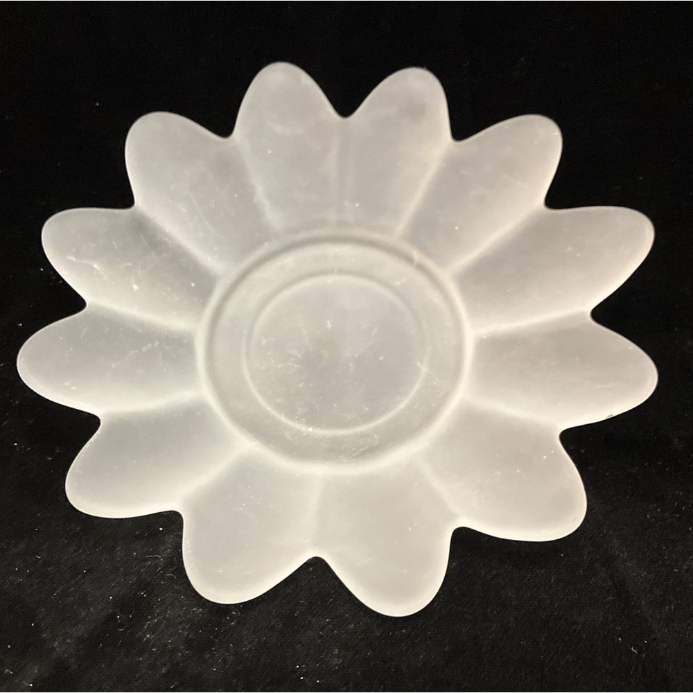 Celestial Ball Indiana Glass Pillar Holder Satin Frost EAPG Sunburst Pattern